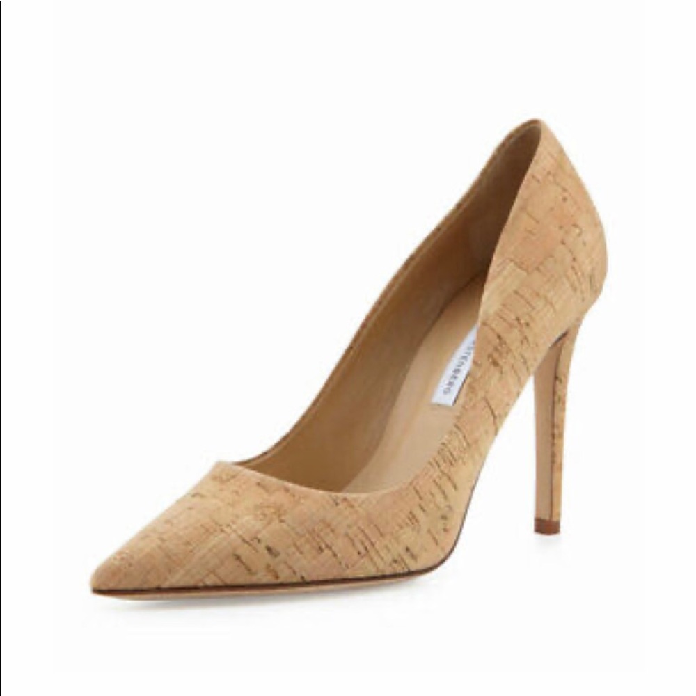 DIANE VON FURSTENBERG Cork Nude Heels Size 8.5